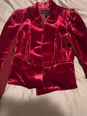 BCBGMaxAzria Crimson Velvet Blazer